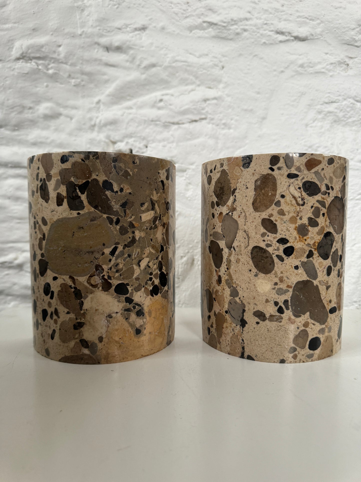 Vintage terrazzo bookends. Very Heavy.