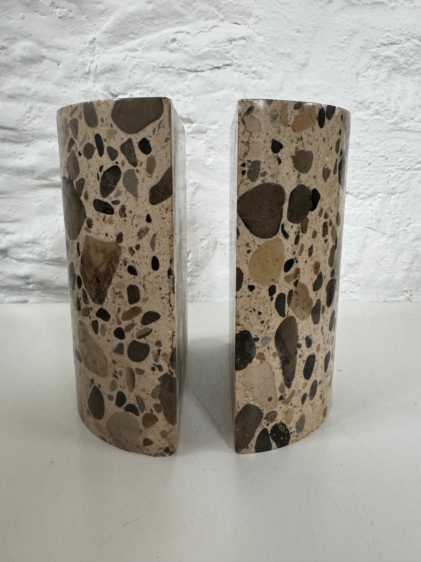 Vintage terrazzo bookends. Very Heavy.