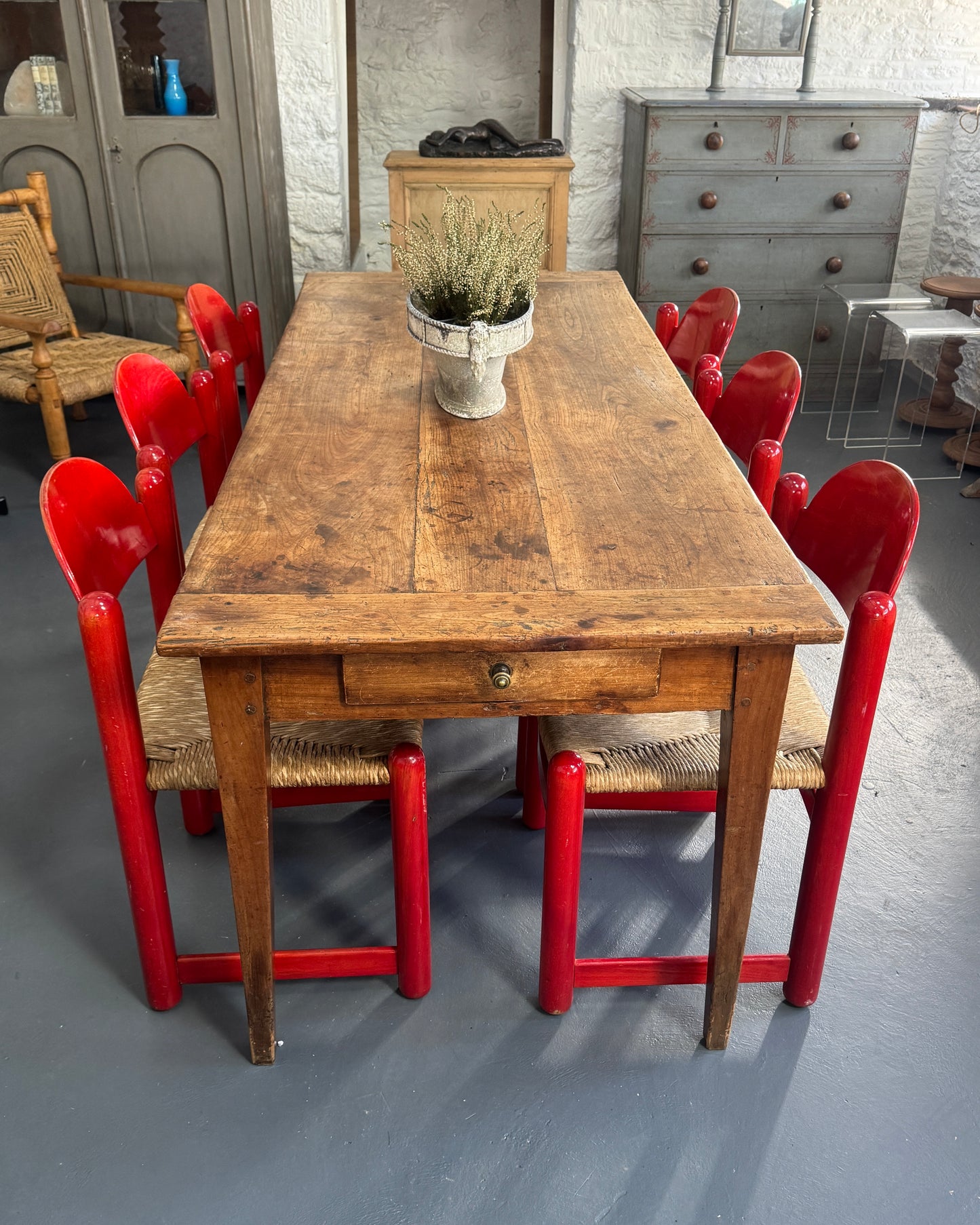 Set of 6 Red 1970s Padova chairs by Hank Lowenstein