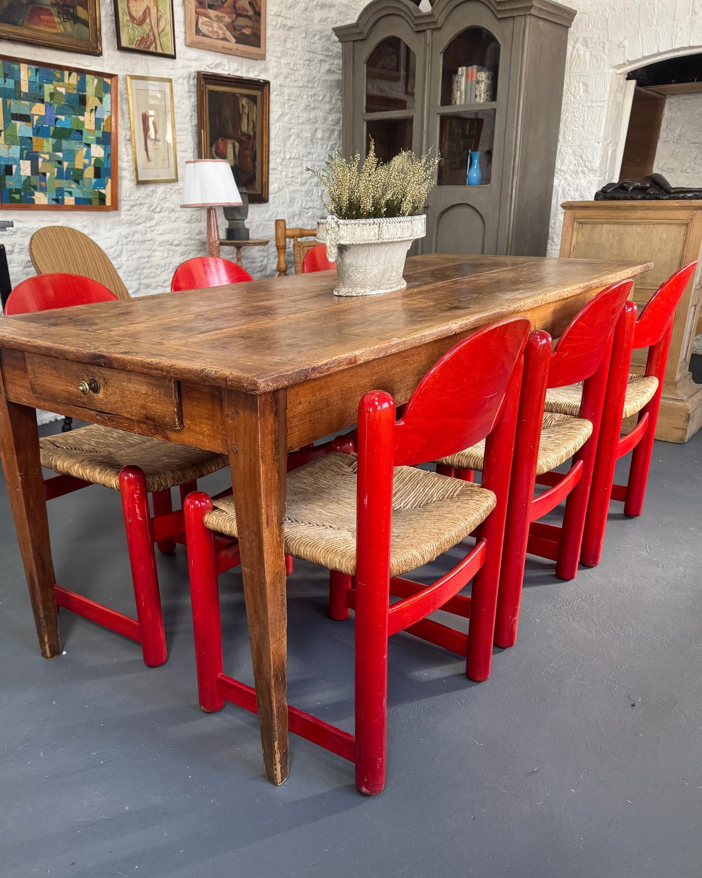 Set of 6 Red 1970s Padova chairs by Hank Lowenstein