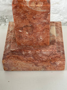 Italian Pink Marble Column Lamp