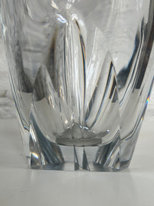 Heavy Art Glass Vase, Clear, French, Mid Century