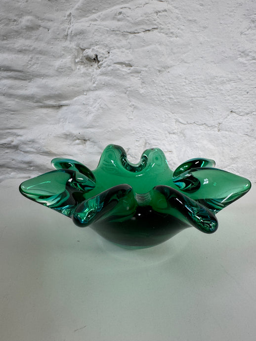 Vintage Murano Green Bowl