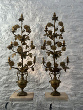 Load image into Gallery viewer, Pair of Truly Gorgeous and Unique Antique Gilt Bronze Brass French Table Lamps