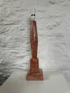 Italian Pink Marble Column Lamp