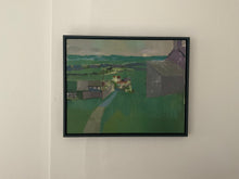 Load image into Gallery viewer, Vintage Landscape by Norfolk Artist Derek Inwood - Oil on Board - Greens/Greys