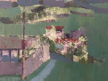 Load image into Gallery viewer, Vintage Landscape by Norfolk Artist Derek Inwood - Oil on Board - Greens/Greys