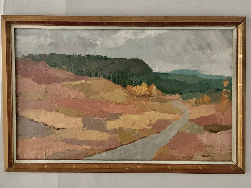 Vintage Forest Landscape - Oil on Board by Swedish Artist Hans Prins