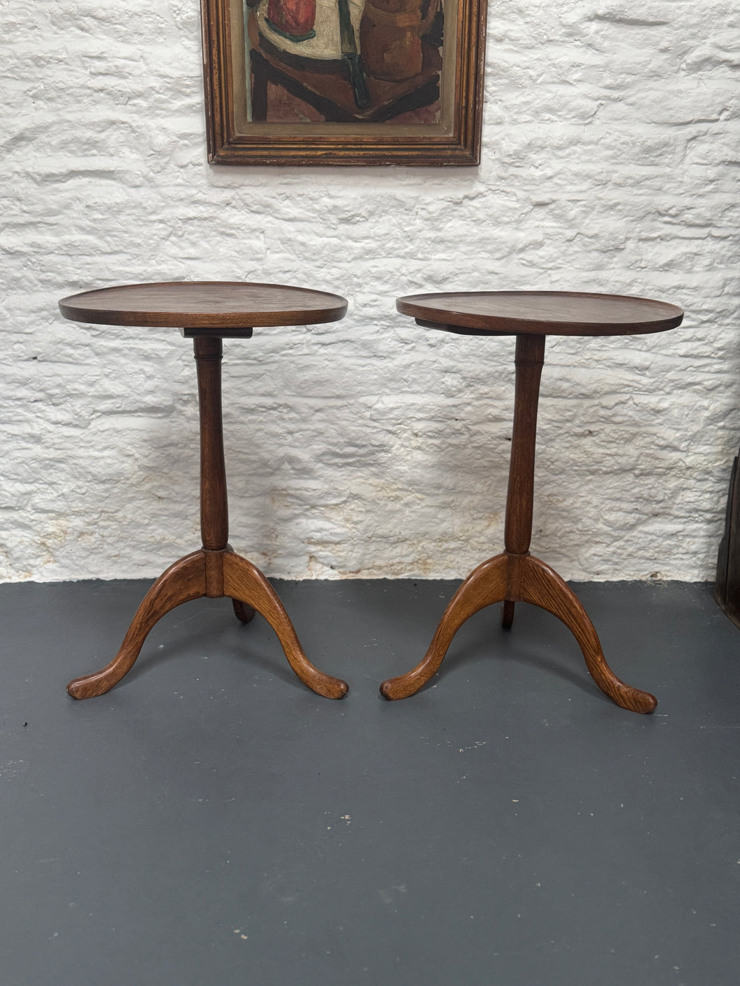 Pair of Walnut Side Tables, English