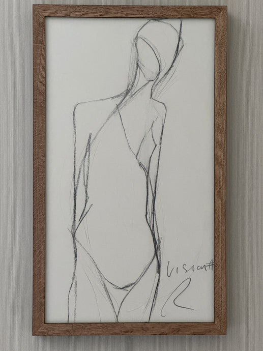 Vintage fashion sketch by Rick Owens, Signed