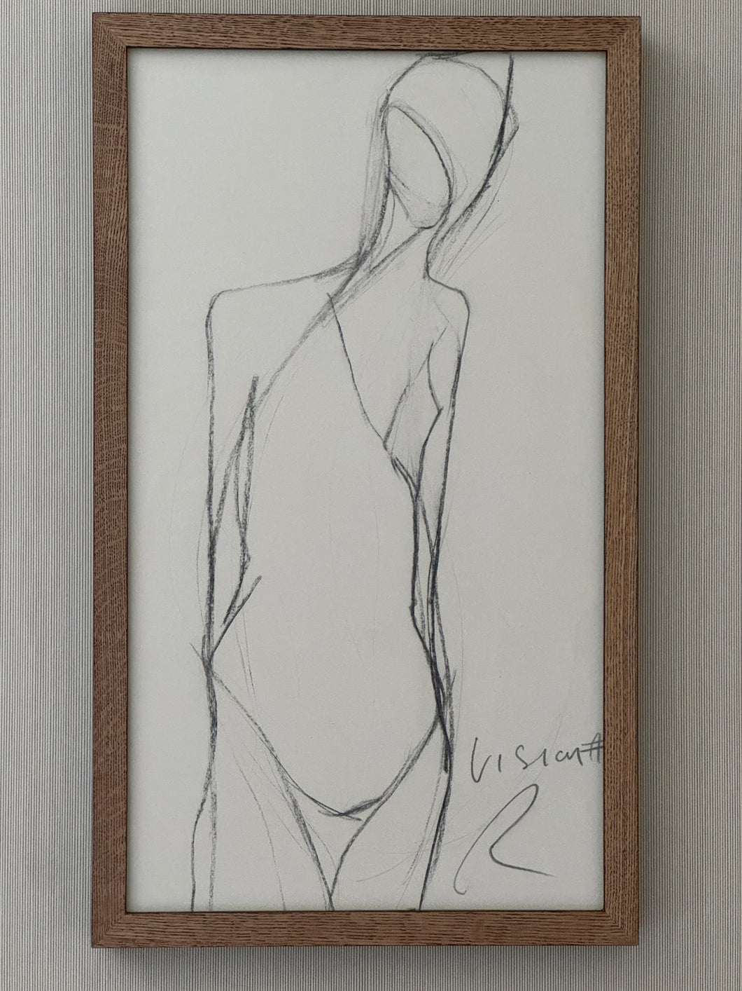 Vintage fashion sketch by Rick Owens, Signed