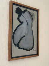 Load image into Gallery viewer, Painting of Nude in Grey/Blue by French artist Philippe Berard