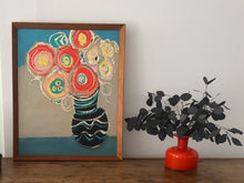 Load image into Gallery viewer, Vintage and Vibrant Oil Impasto on Board - Framed - Reds/Blues/Black