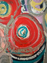 Load image into Gallery viewer, Vintage and Vibrant Oil Impasto on Board - Framed - Reds/Blues/Black