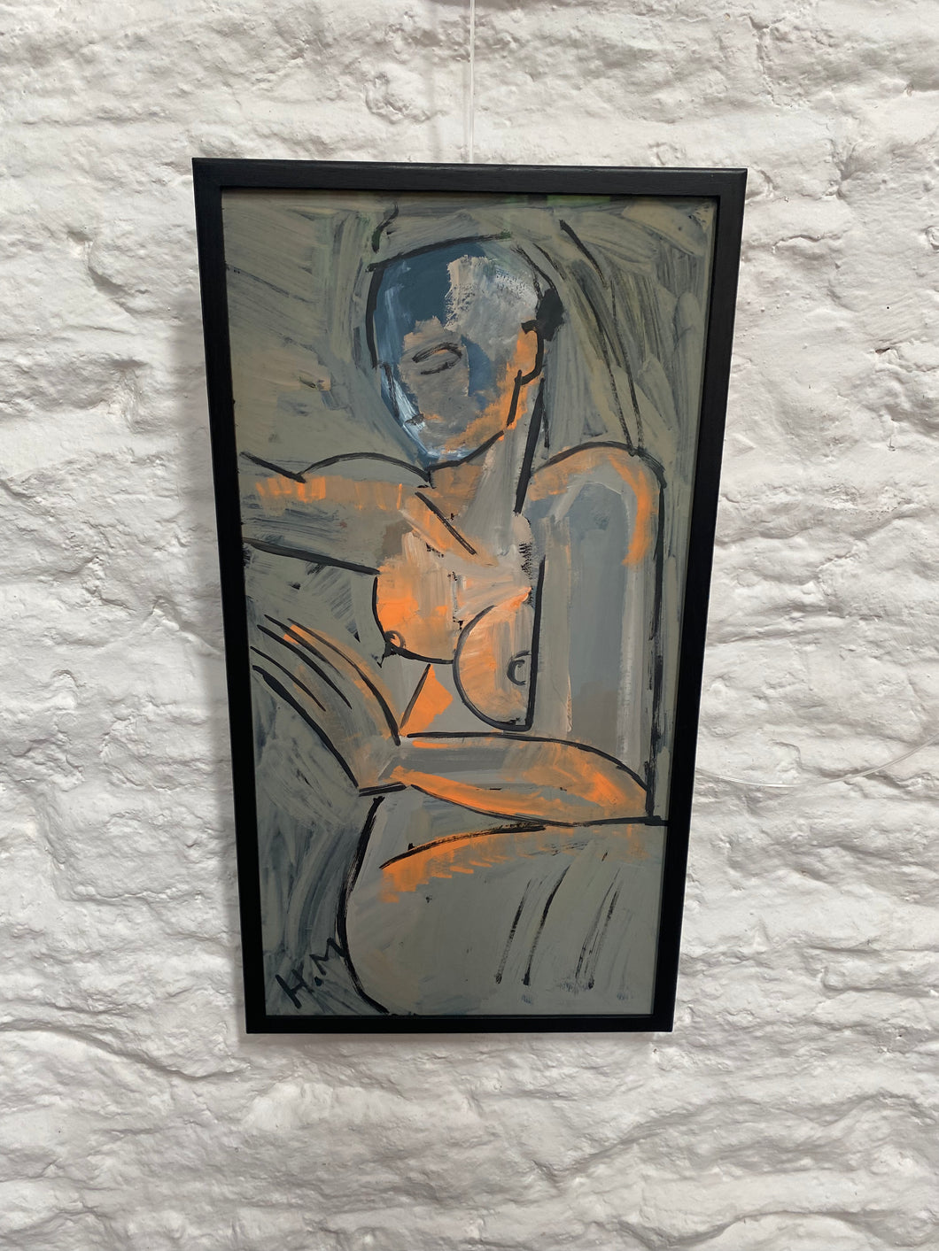 French artist 1950s - Gouache On Cardboard - Newly framed and glazed