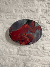 Load image into Gallery viewer, Vintage Nude Oil Painting on rare Oval Canvas