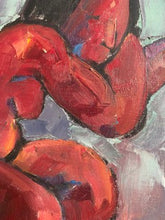 Load image into Gallery viewer, Vintage Nude Oil Painting on rare Oval Canvas