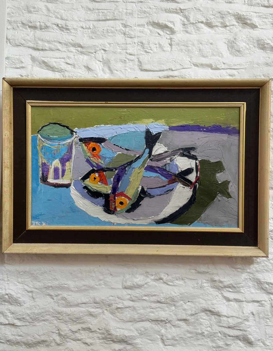 Vintage Oil Painting - The Fish - Impasto