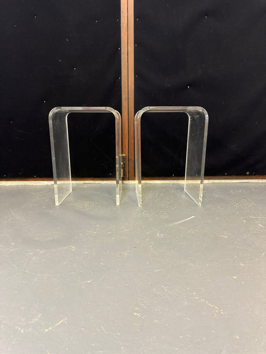 Pair vintage Belgian Lucite Waterfall Side Tables