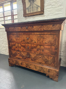 19th Century Louis Philippe Commode with Grey Marble Top