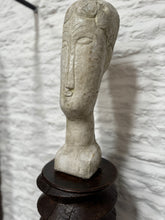 Load image into Gallery viewer, Tete de Femme, after Modigliani, Austin Productions 1961. Vintage Stone Sculpture of Bust