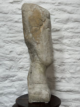 Load image into Gallery viewer, Tete de Femme, after Modigliani, Austin Productions 1961. Vintage Stone Sculpture of Bust