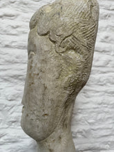 Load image into Gallery viewer, Tete de Femme, after Modigliani, Austin Productions 1961. Vintage Stone Sculpture of Bust