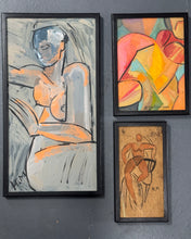 Load image into Gallery viewer, French artist 1950s - Gouache On Cardboard - Newly framed and glazed