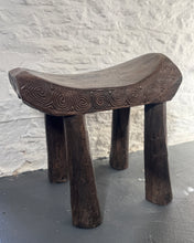 Load image into Gallery viewer, Vintage hand carved Stool - Substantial size - suitable for seating