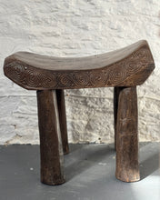 Load image into Gallery viewer, Vintage hand carved Stool - Substantial size - suitable for seating