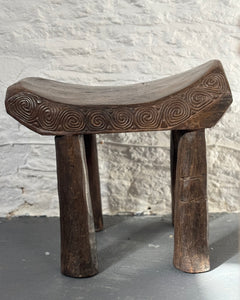 Vintage hand carved Stool - Substantial size - suitable for seating