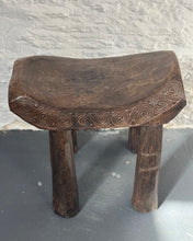 Load image into Gallery viewer, Vintage hand carved Stool - Substantial size - suitable for seating