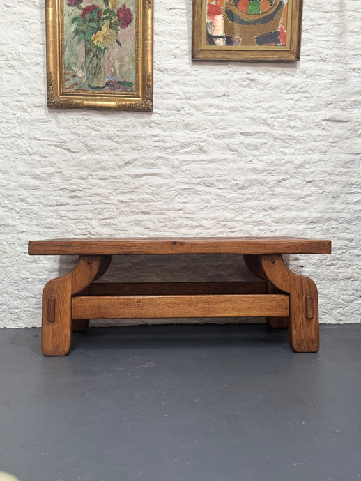 Vintage - Brutalist Coffee Table - Oak and Ceramic - 60s/70s