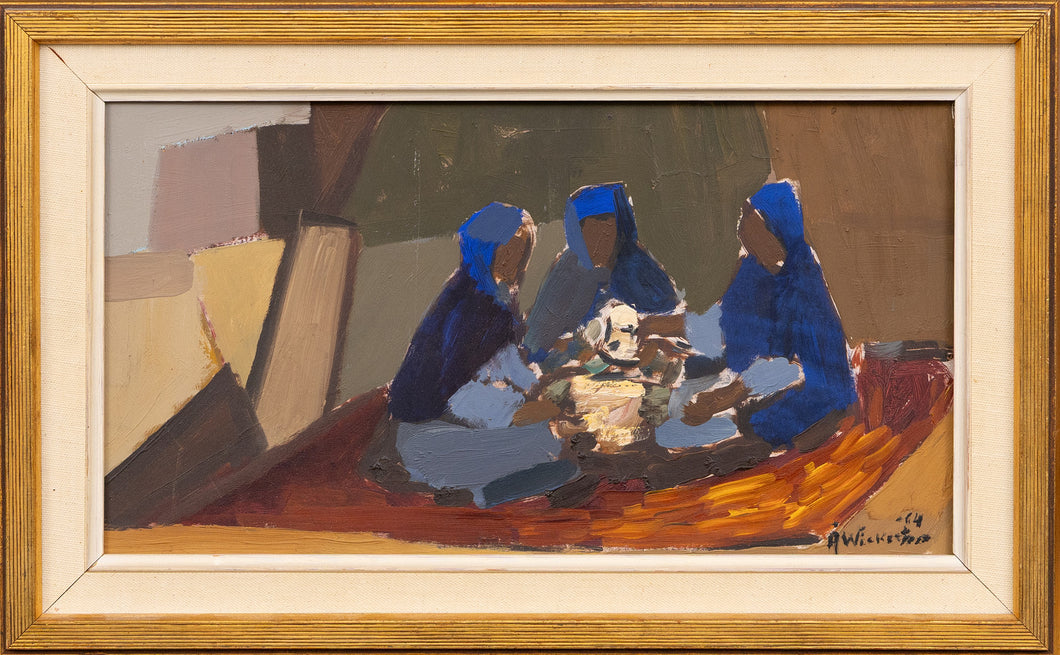 Ake Wickstrom Original Oil Painting in Gold Frame