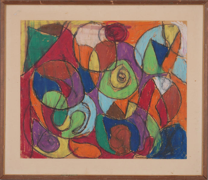 Vintage Swedish Abstract Pastel composition